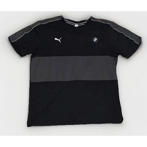 PUMA Men's L BMW Motorsport Short Sleeve Shirt Black Grey